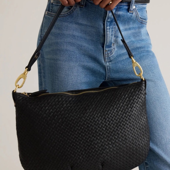 NWOT Quince Italian Leather Convertible Crescent Handwoven Shoulder Bag - Picture 3 of 5